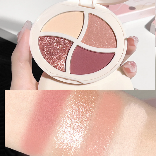 4-Color Eyeshadow Palette – Matte & Shimmer, High-Pigment, No Fallout, Waterproof, Long-Lasting, Blendable, Easy to Apply makeup