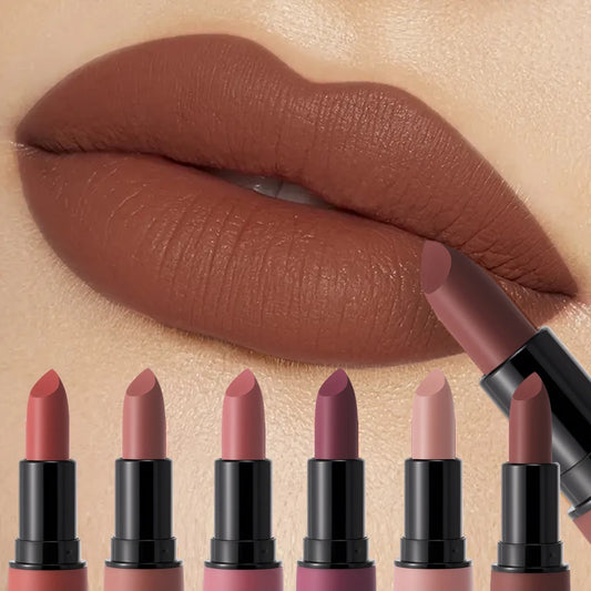 6 Matte Velvet Lipsticks - Long-lasting, Waterproof And Stain-resistant Lip Glosses, Suitable For Daily Use, Festivals And As Gifts.