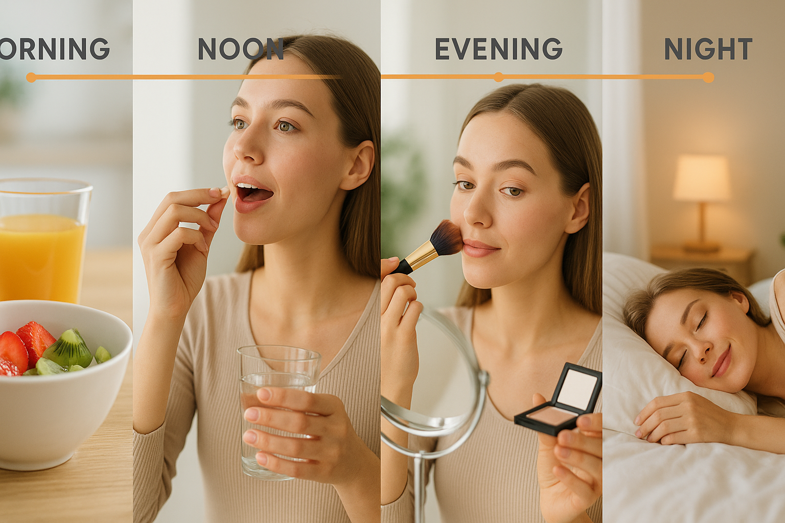 Beauty routine with vitamins