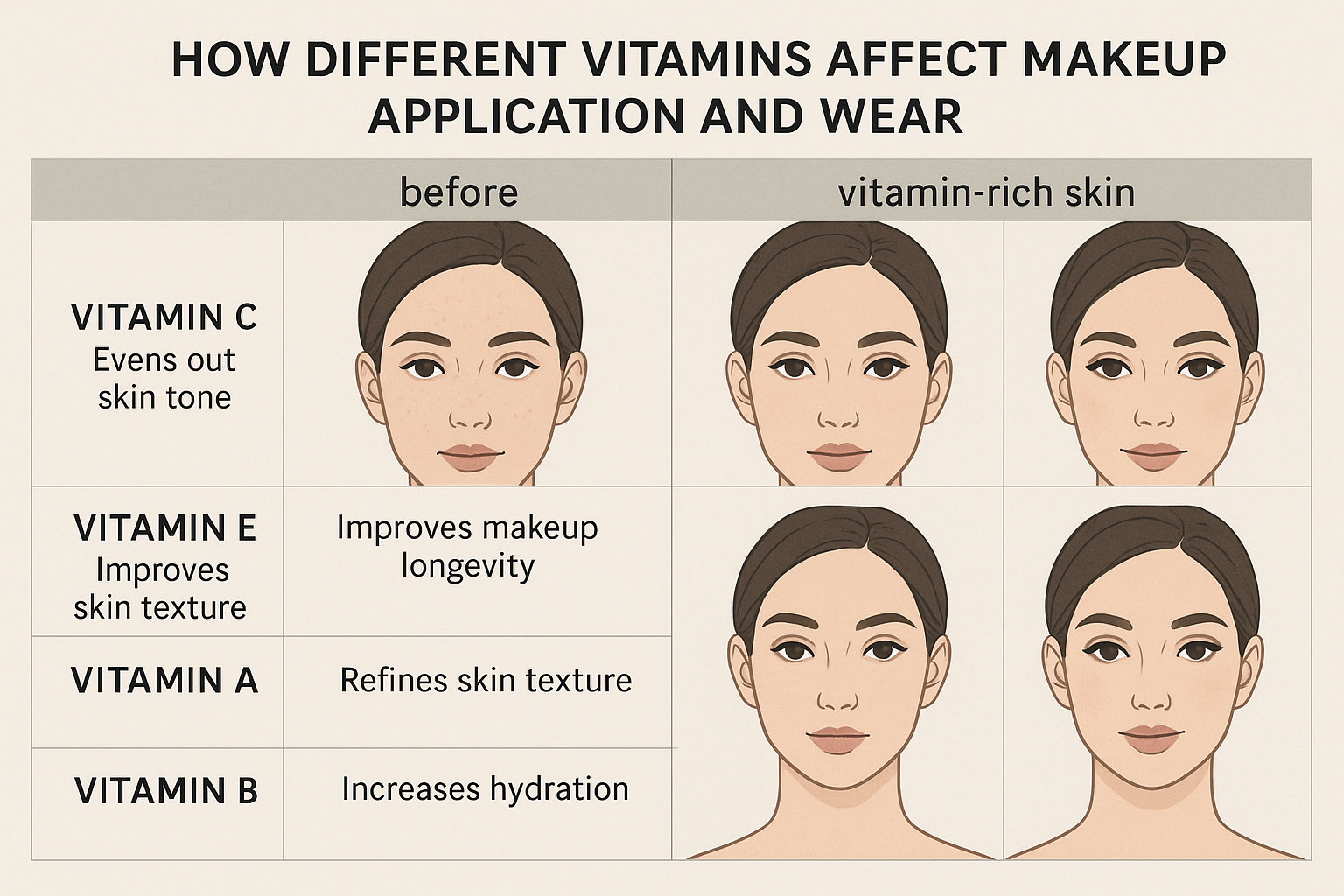 Vitamin deficiencies and makeup appearance