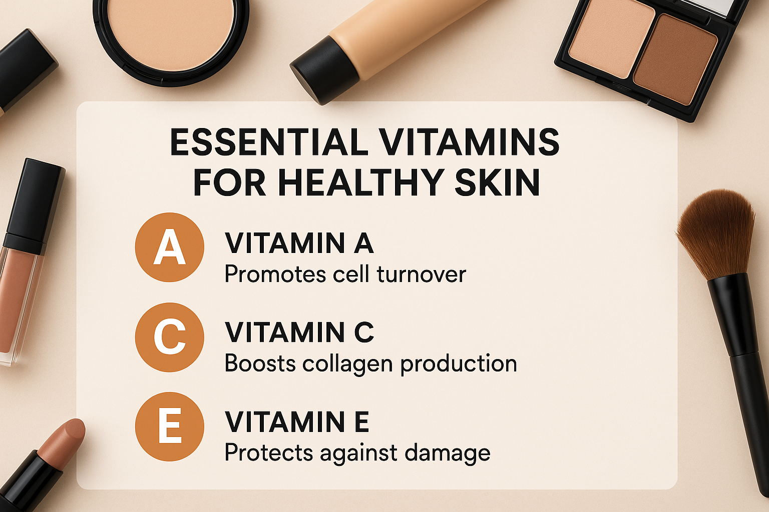 Vitamins for skin health infographic